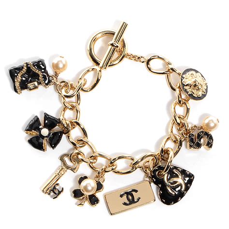 bracelet chanel femme or|authentic chanel charm bracelets.